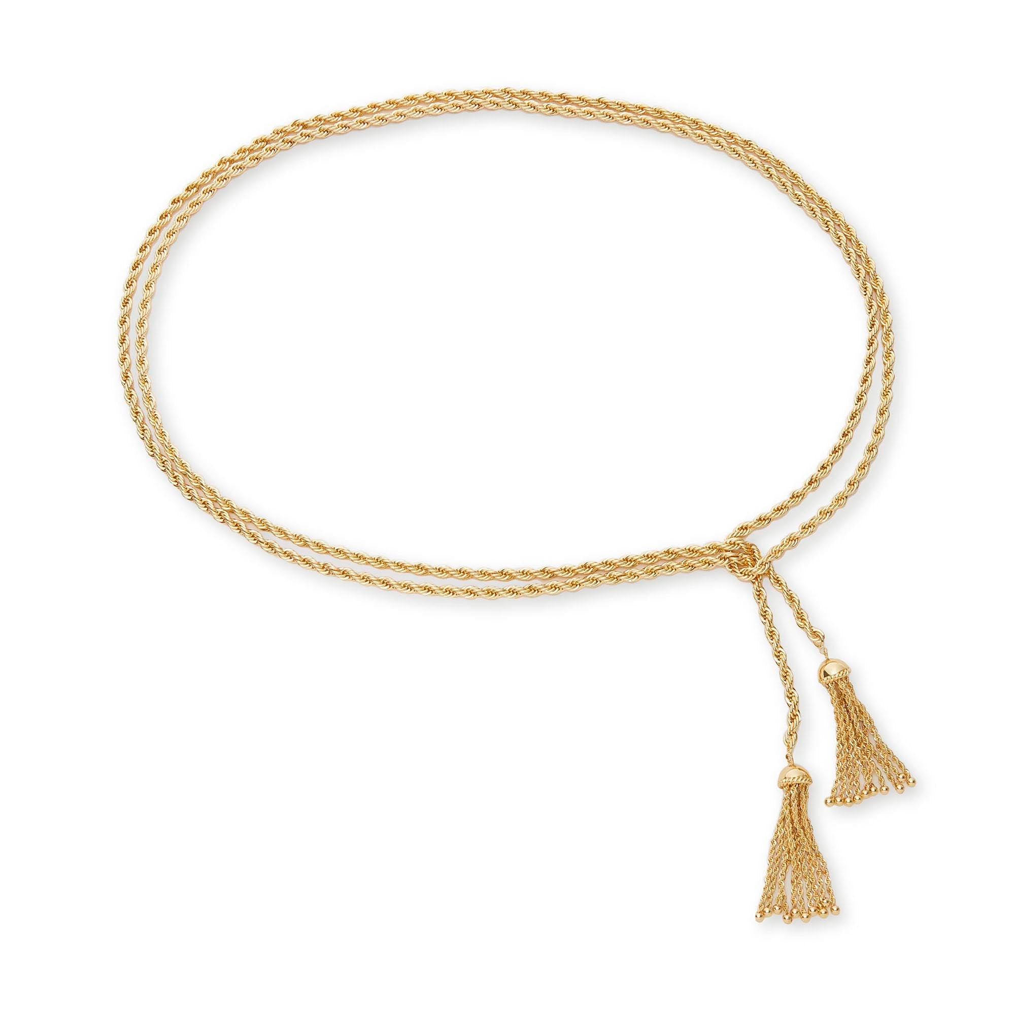 Lele Sadoughi BELTS GOLD CHATEAU ROPE TASSEL BELT