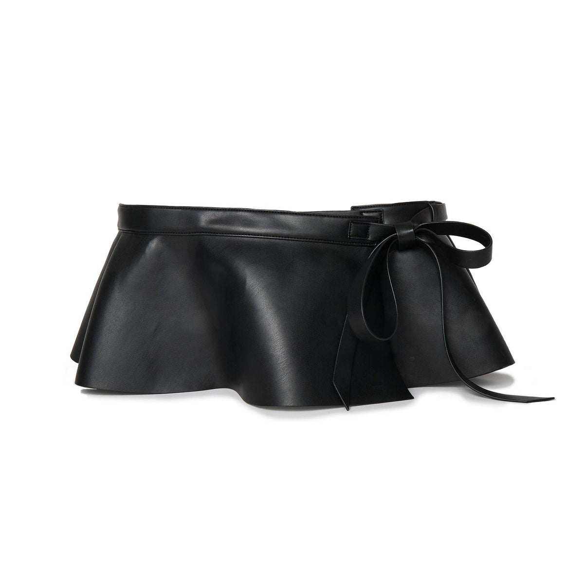 Lele Sadoughi BELTS JET FAUX LEATHER PEPLUM BELT