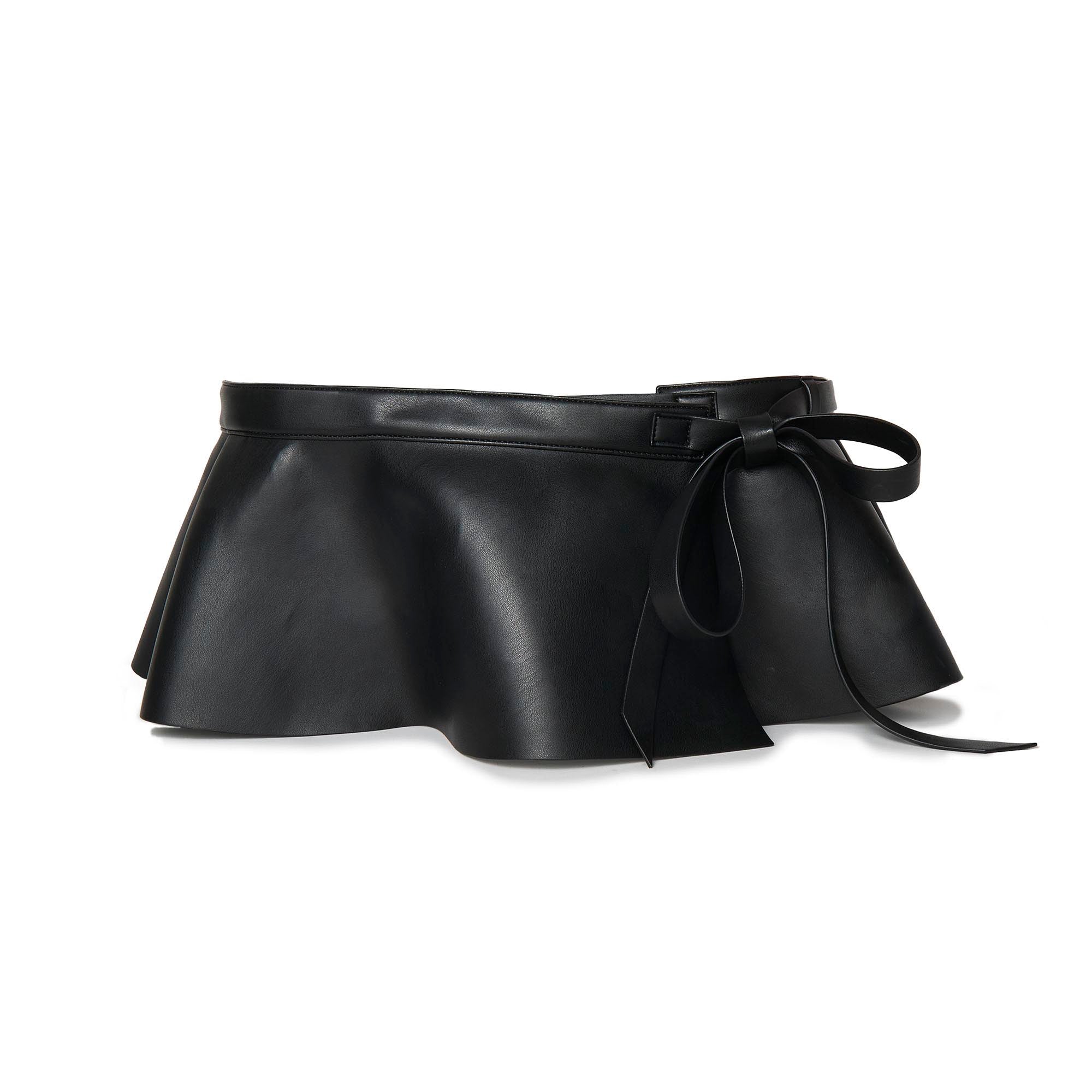 Lele Sadoughi BELTS JET FAUX LEATHER PEPLUM BELT