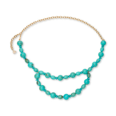 Lele Sadoughi BELTS ONE SIZE TURQUOISE AVENTURA CHAIN BELT