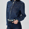 Lele Sadoughi BELTS TURQUOISE TRAIL RUFFLE HEART STONE CONCHO BELT