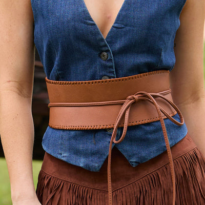 Lele Sadoughi BELTS WALNUT BONNIE BELT