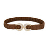 Lele Sadoughi BELTS WALNUT HORSESHOE RUCHED FAUX SUEDE BELT