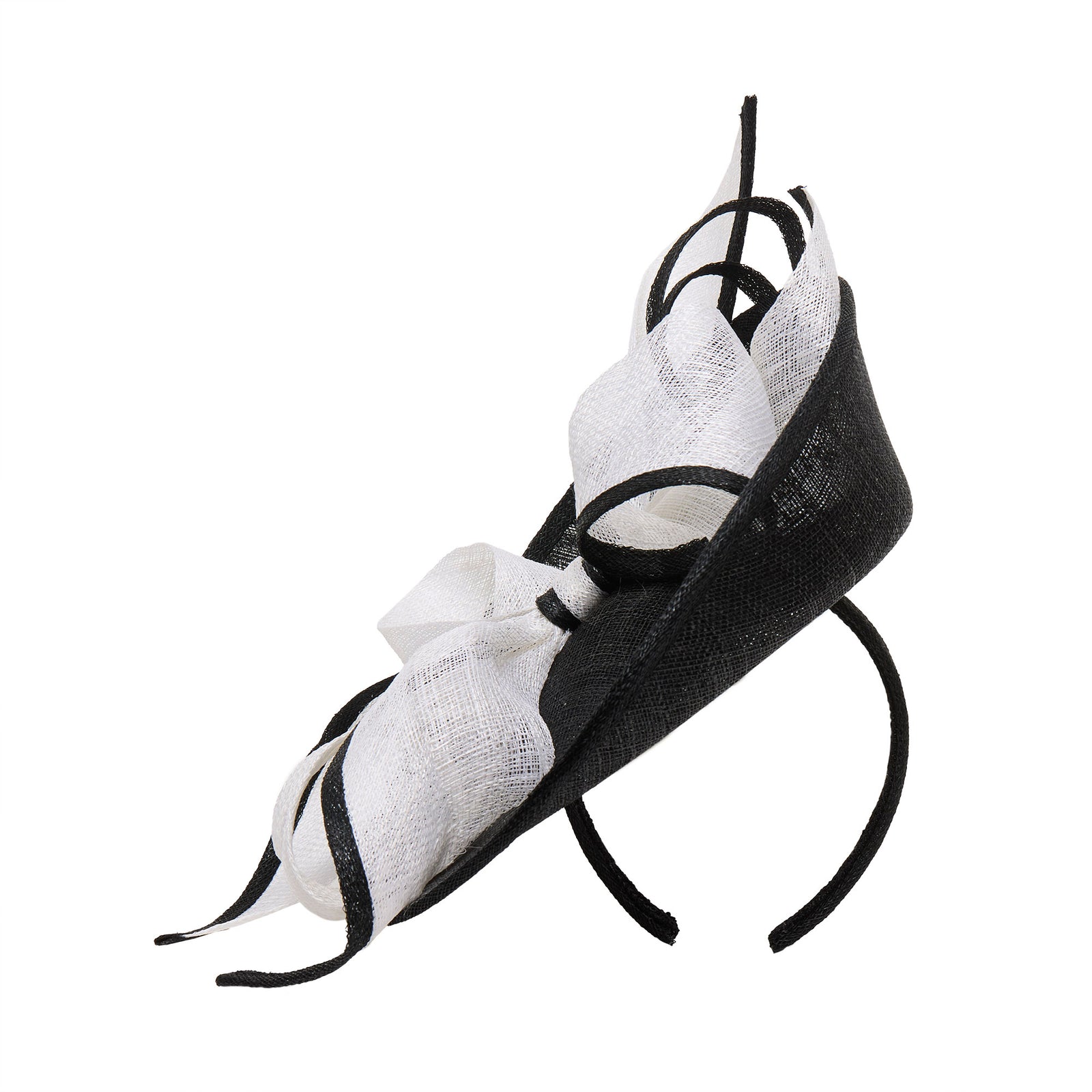 LELE SADOUGHI BLACK AND WHITE SELMA FASCINATOR