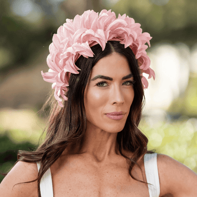 LELE SADOUGHI BLUSH SILK FLAPPER HEADBAND