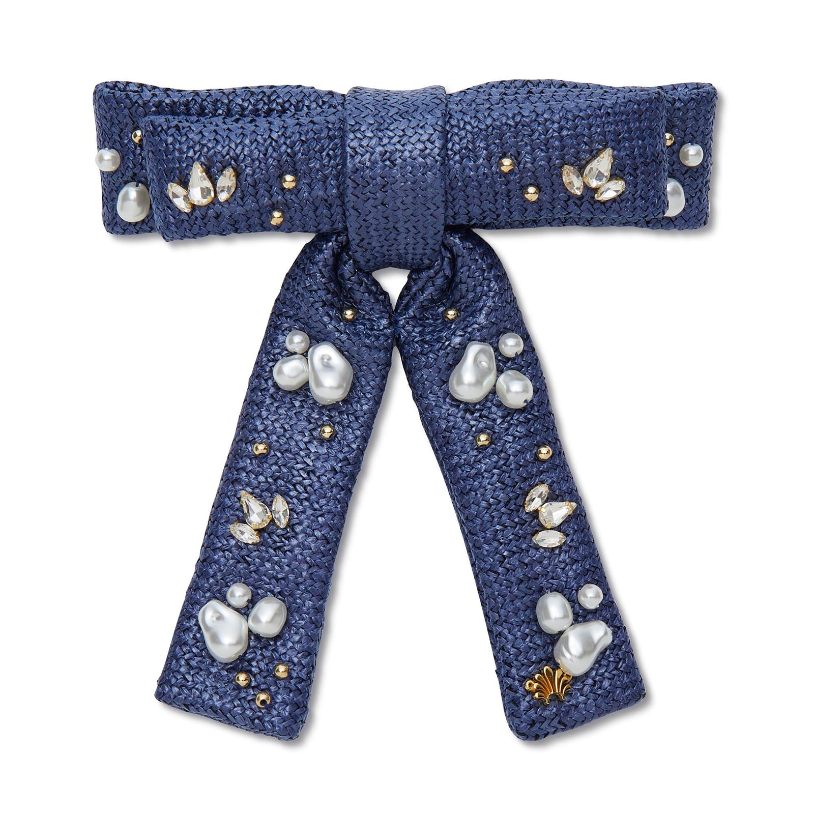 LELE SADOUGHI BOW BARRETTE AZURE ANTOINETTE OASIS EMBELLISHED BOW BARRETTE