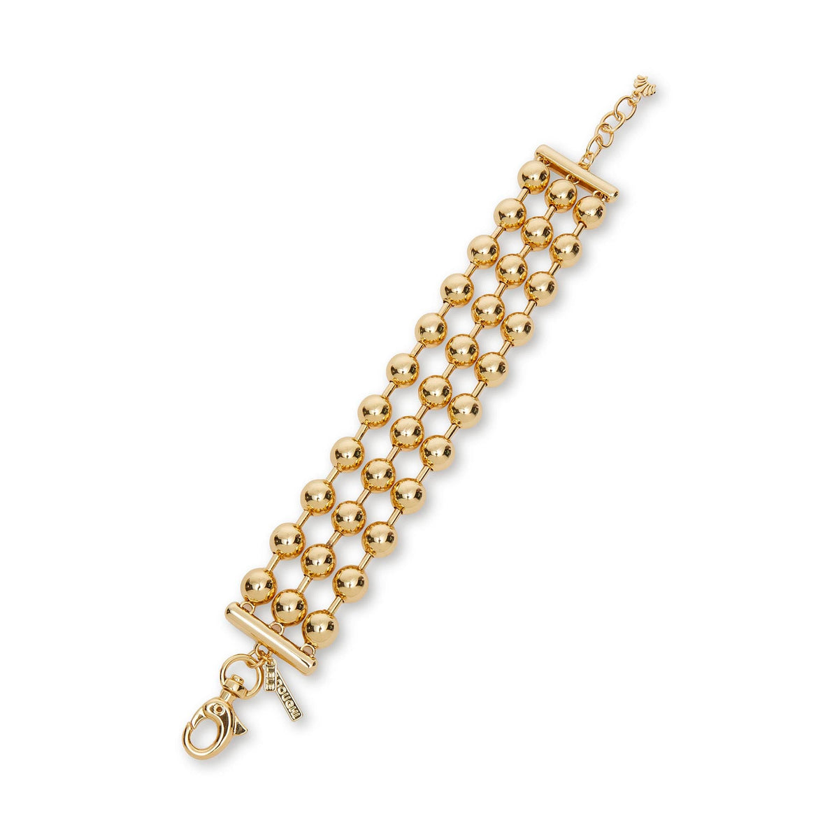 Lele Sadoughi BRACELET ONE SIZE GOLD DIANA TRIPLE ROW BRACELET