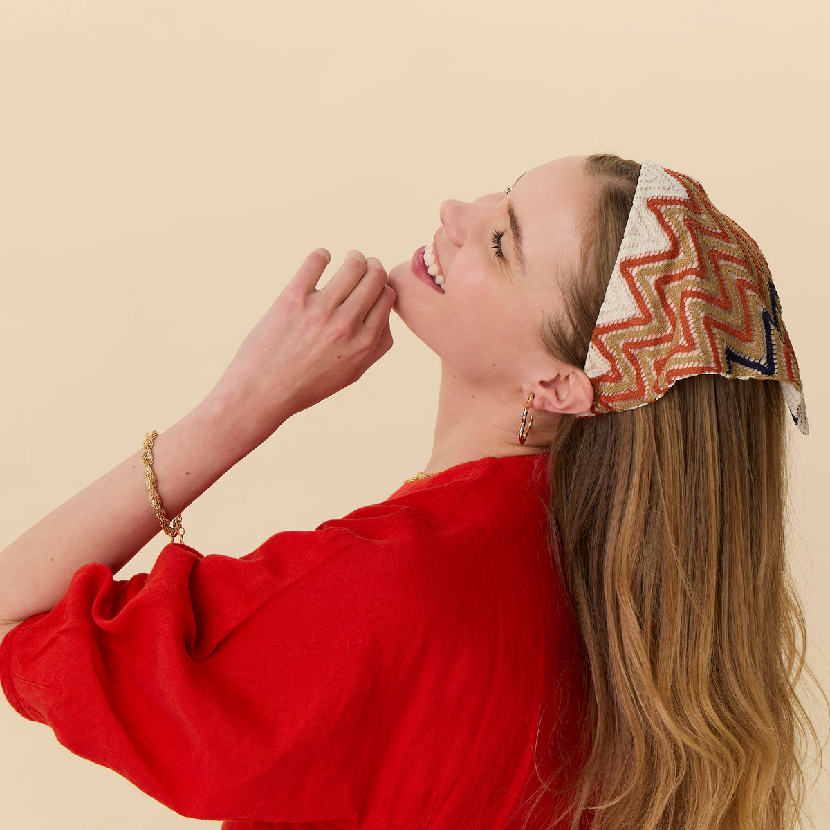 Lele Sadoughi BRACELETS GOLD SERPENTINE MESH BRACELET