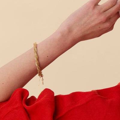 Lele Sadoughi BRACELETS GOLD SERPENTINE MESH BRACELET