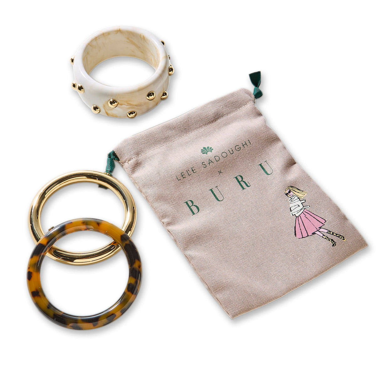 Lele Sadoughi BRACELETS IVORY GOLD BRACELET