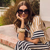 Lele Sadoughi BRACELETS LELE X BURU IVORY GOLD BANGLE SET