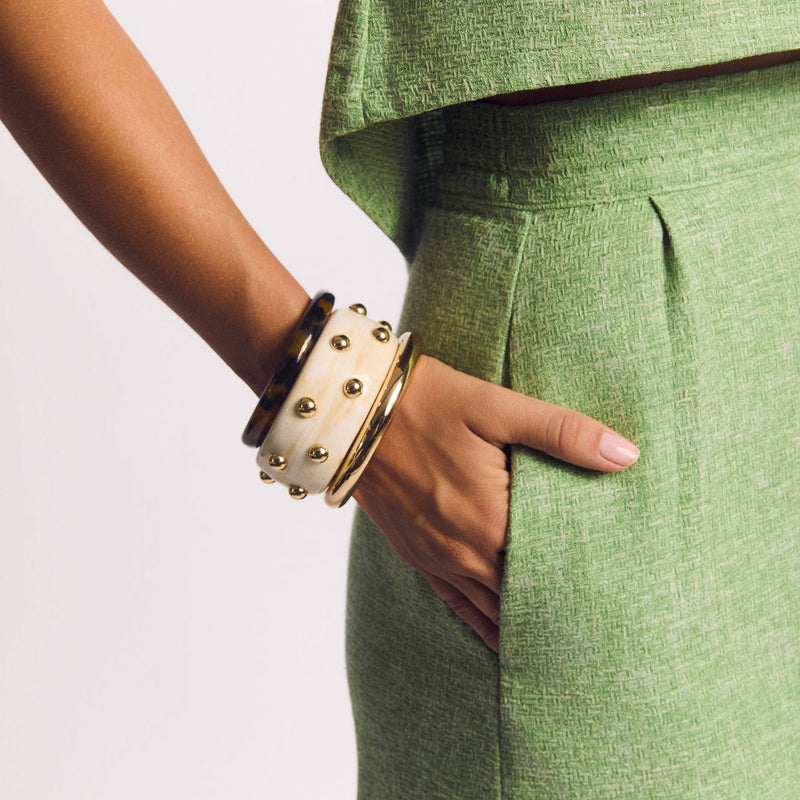 LELE X BURU IVORY GOLD BANGLE SET