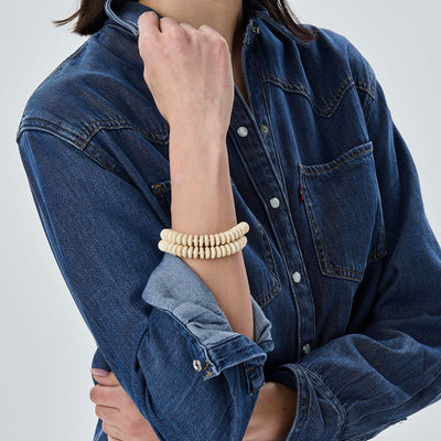 Lele Sadoughi BRACELETS MARBLE DIANA DOUBLE ROW BRACELET