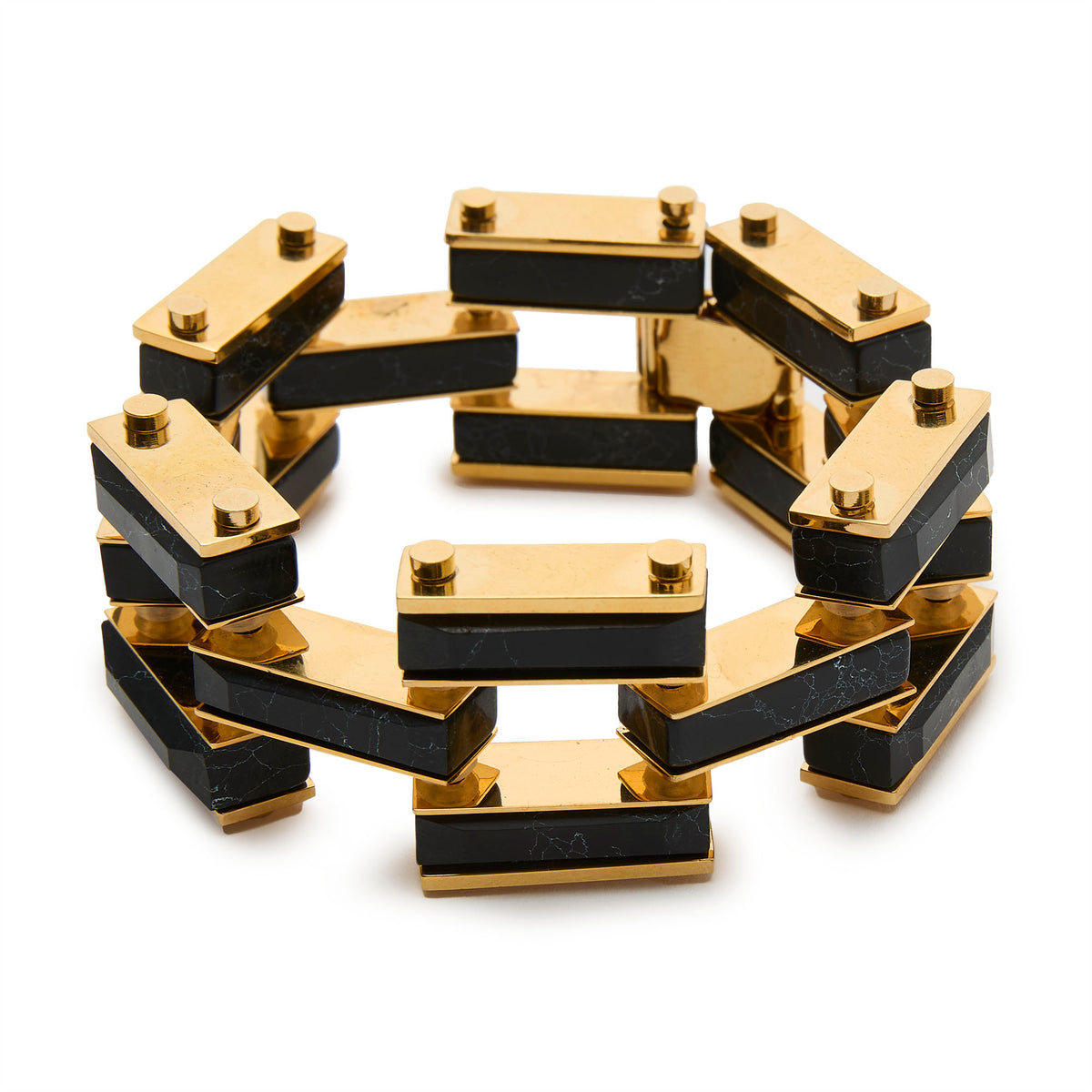 Lele Sadoughi BRACELETS ONYX STONE LINK BRACELET