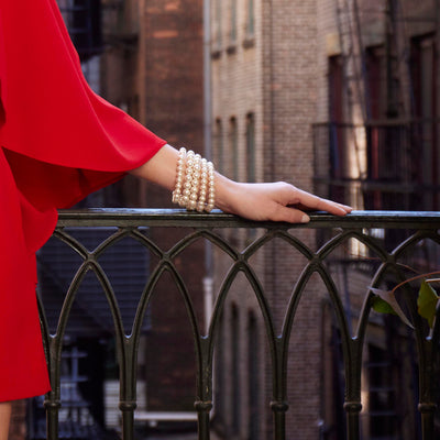 Lele Sadoughi BRACELET PEARL FIVE STRAND BRACELET