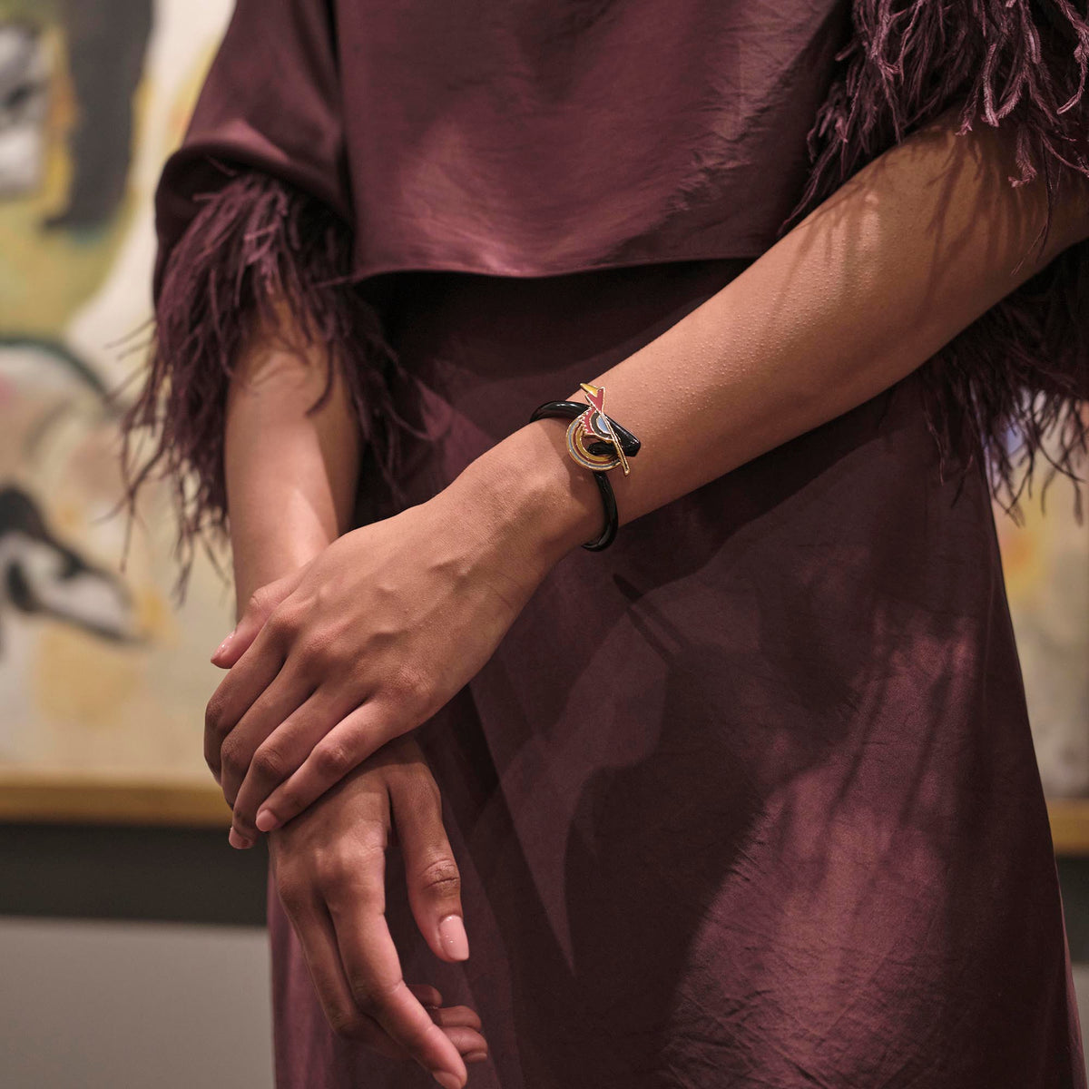 Lele Sadoughi BRACELETS THE MET X LELE KANDINSKY VIOLETT BANGLE