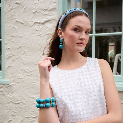 Lele Sadoughi BRACELETS TURQUOISE AVENTURA DOUBLE ROW BRACELET
