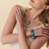 Lele Sadoughi BRACELETS TURQUOISE LAPIS STONE SCARAB BRACELET