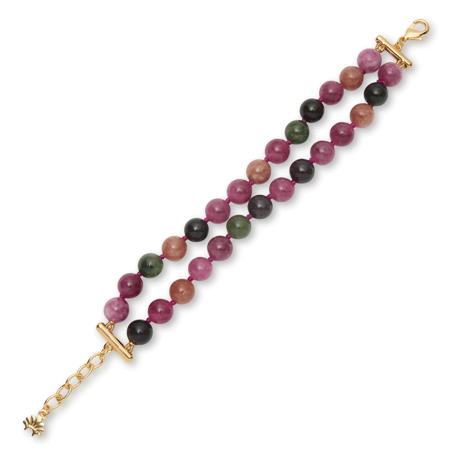 Lele Sadoughi BRACELETS WILDBERRY TOURMALINE DIANA DOUBLE ROW BRACELET