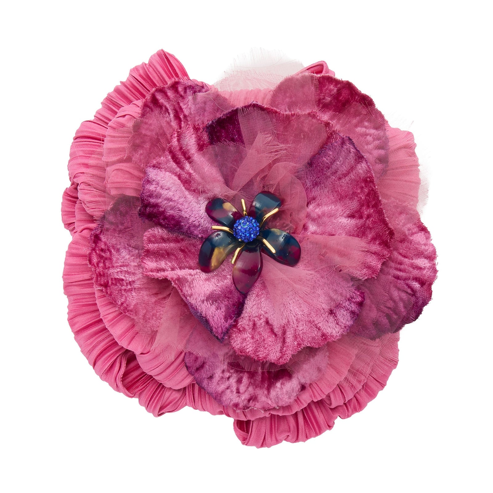 Lele Sadoughi BROOCHES FUCHSIA DAHLIA FLORAL BROOCH