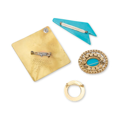 Lele Sadoughi BROOCHES GOLD ROUND TOP BROOCH SET
