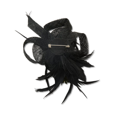 Lele Sadoughi BROOCHES JET FEATHERED RHINESTONE BROOCH