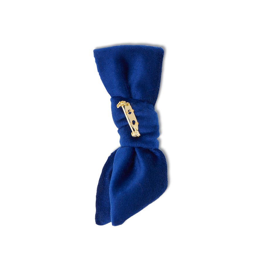 Lele Sadoughi BROOCHES ONE SIZE DARK BLUE EMBELLISHED AWARENESS RIBBON