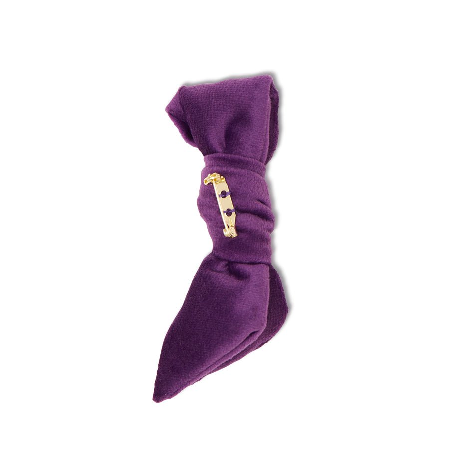 Lele Sadoughi BROOCHES ONE SIZE PURPLE EMBELLISHED AWARENESS RIBBON