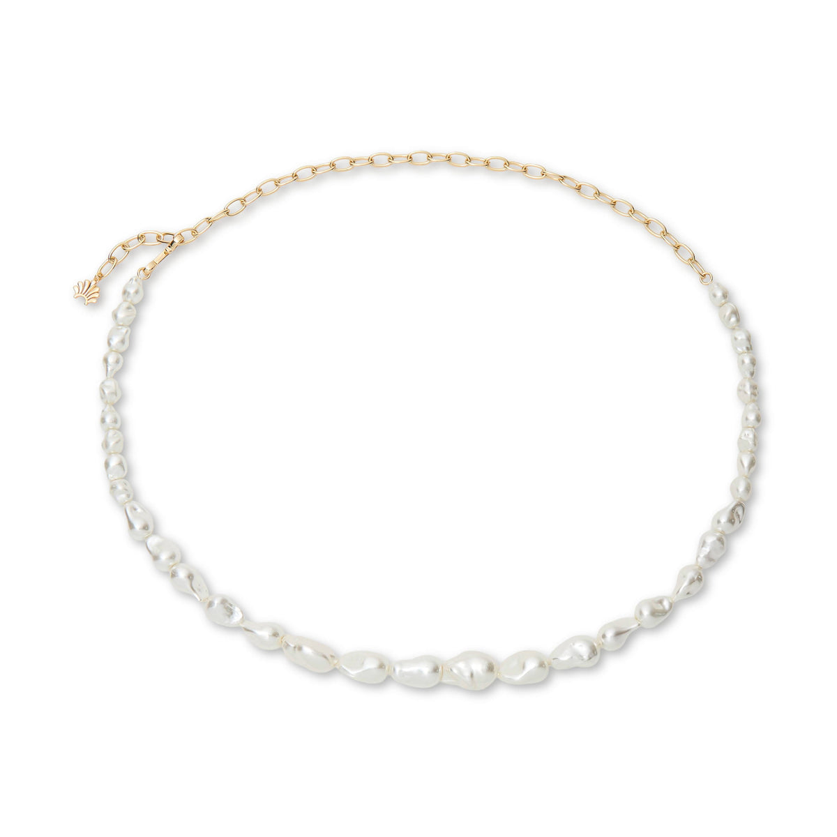 Lele Sadoughi CHAIN PEARL GRADUATED BAROQUE BELT