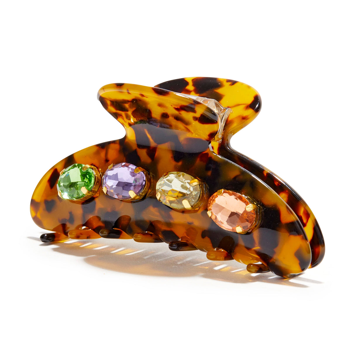 Lele Sadoughi CLAW CLIPS ONE SIZE TORTOISE LARGE CRYSTAL CLAW CLIP