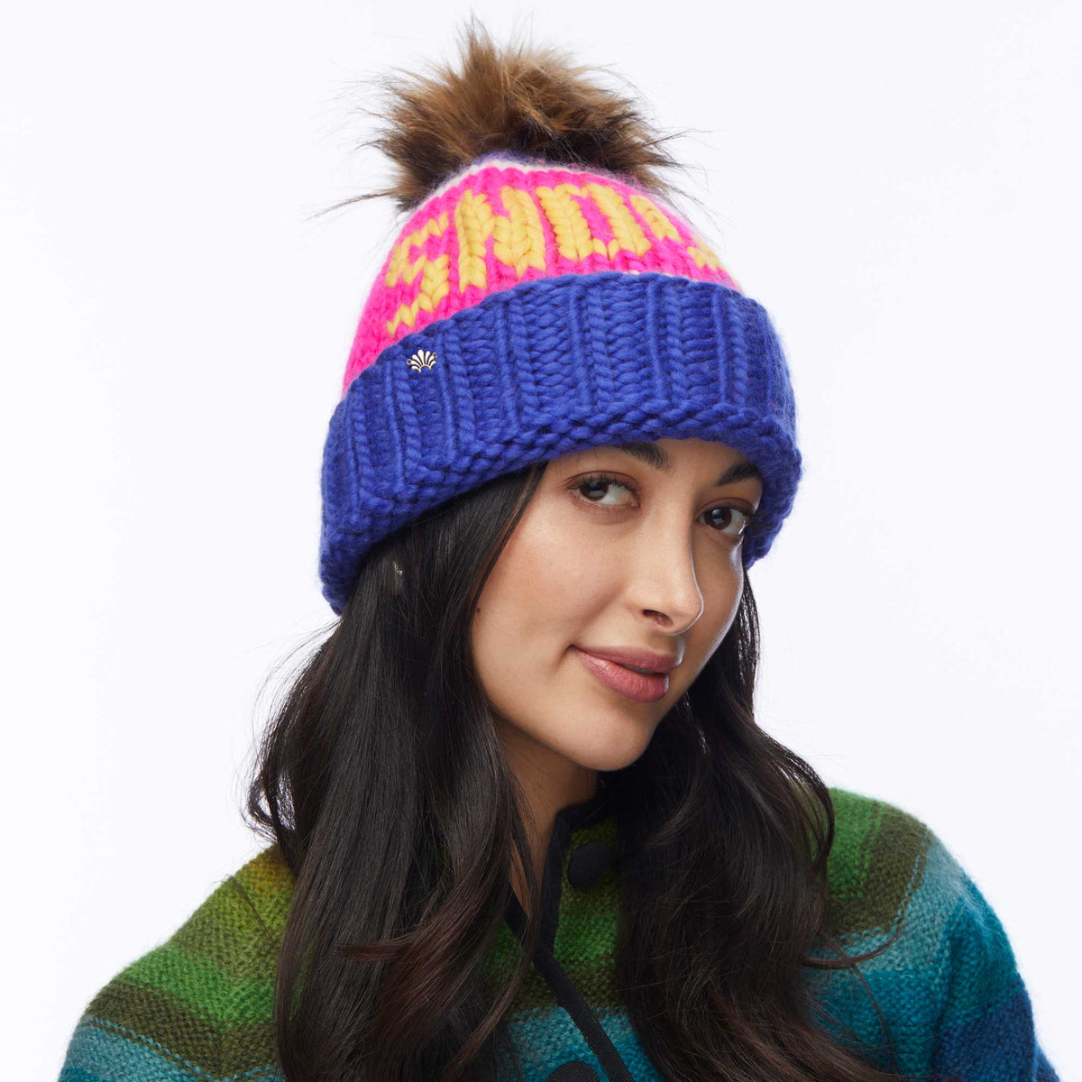 Lele Sadoughi COLD WEATHER ARCTIC PINK THE SNOWMASS BEANIE