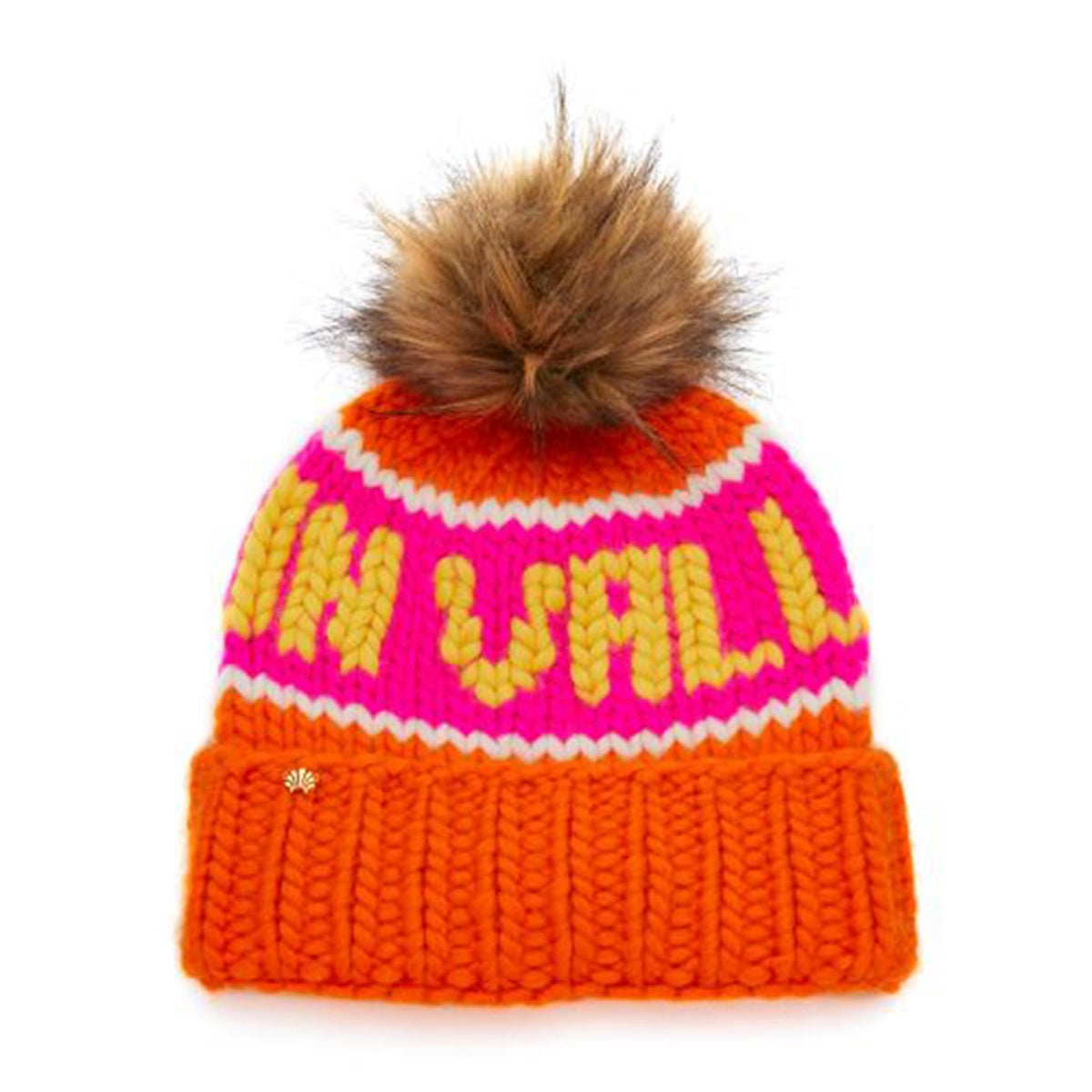 Lele Sadoughi COLD WEATHER BRIGHT ORANGE SUN VALLEY BEANIE