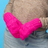 Lele Sadoughi COLD WEATHER BRIGHT PINK MOTLEY MITTENS