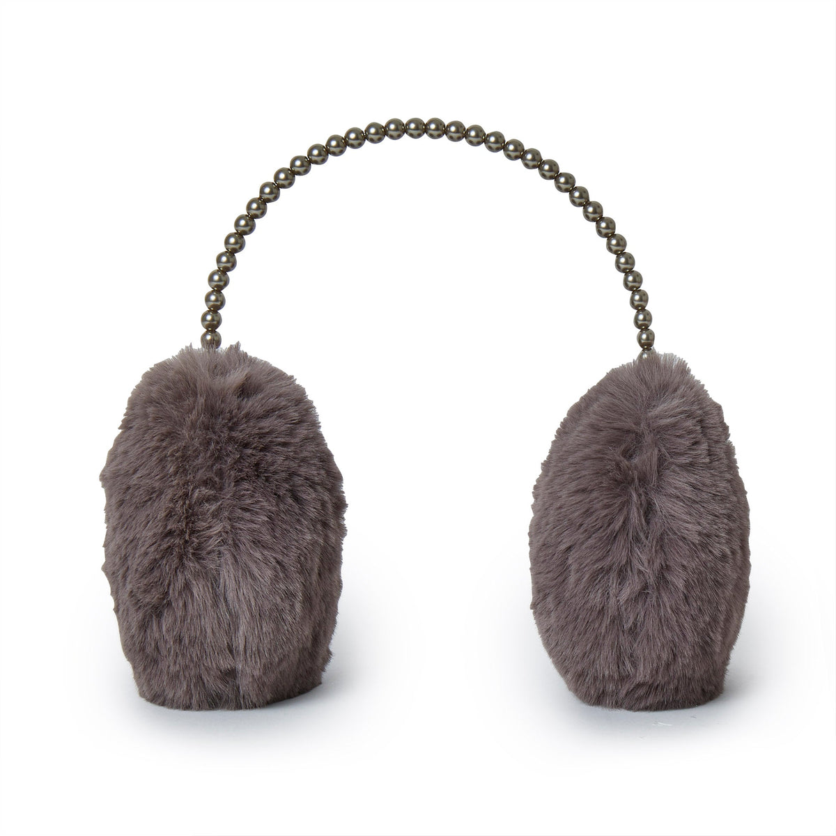 Lele Sadoughi COLD WEATHER CHARCOAL FAUX FUR PEARL EARMUFFS