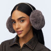 Lele Sadoughi COLD WEATHER CHARCOAL FAUX FUR PEARL EARMUFFS