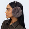 Lele Sadoughi COLD WEATHER CHARCOAL FAUX FUR PEARL EARMUFFS