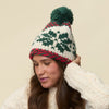 Lele Sadoughi COLD WEATHER FOREST CRIMSON SNOWFLAKE BEANIE