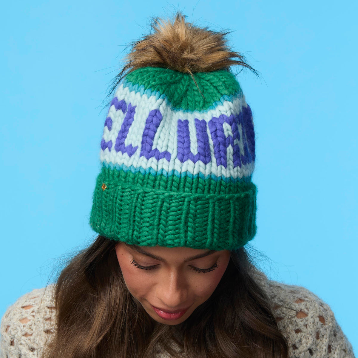 Lele Sadoughi COLD WEATHER KELLY GREEN TELLURIDE BEANIE