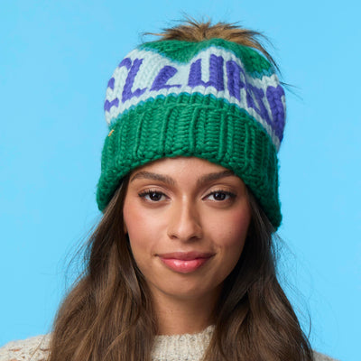 Lele Sadoughi COLD WEATHER KELLY GREEN TELLURIDE BEANIE