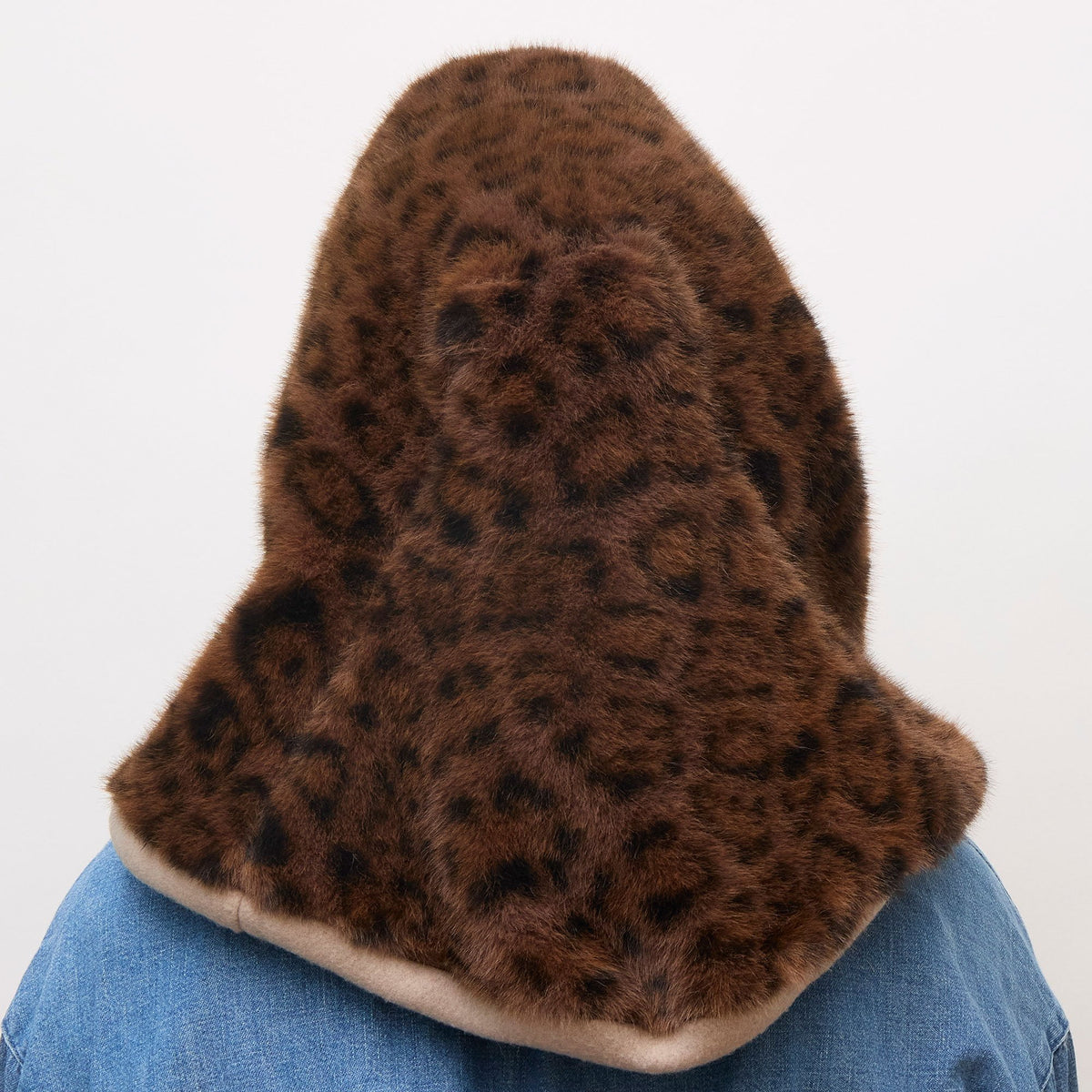 Lele Sadoughi COLD WEATHER LEOPARD FAUX FUR BONNET SCARF
