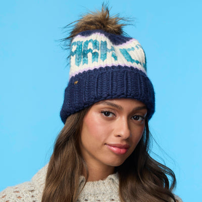 Lele Sadoughi COLD WEATHER NAVY PARK CITY BEANIE