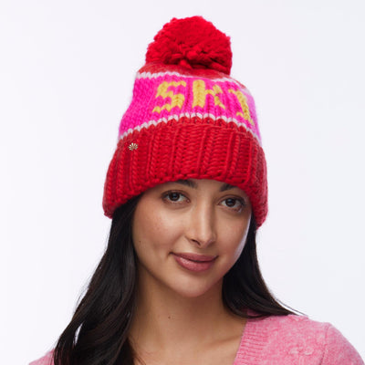 Lele Sadoughi COLD WEATHER RED SKI BEANIE