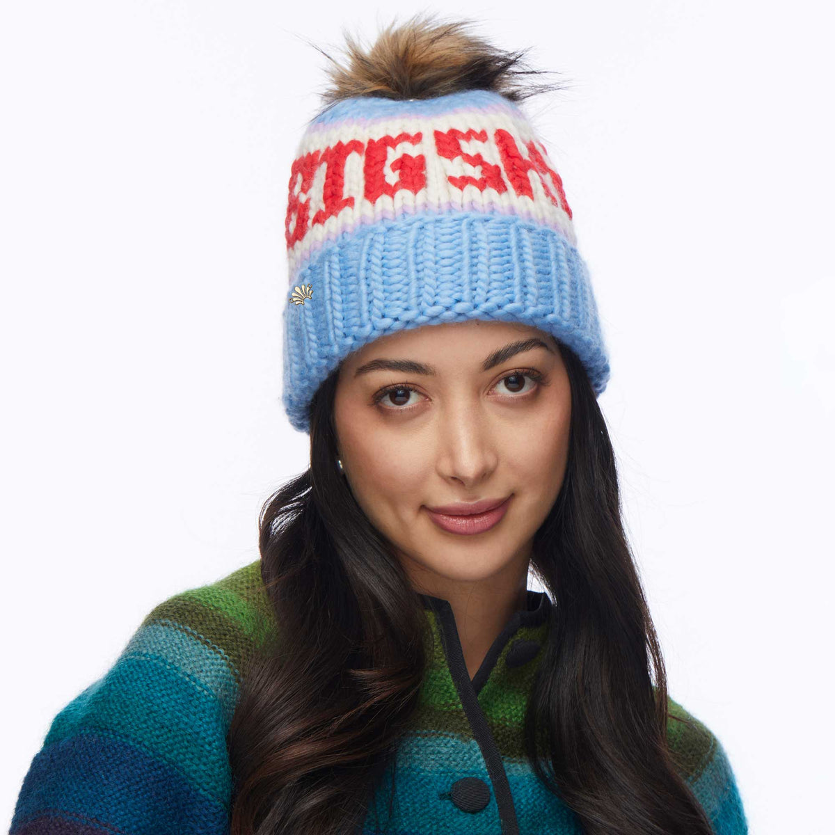 Lele Sadoughi COLD WEATHER SKY BLUE THE BIG SKY BEANIE
