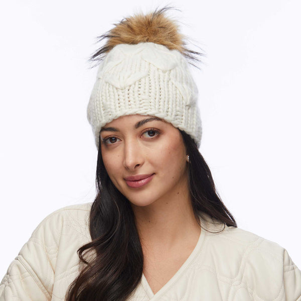 IVORY MOTLEY BEANIE - Lele Sadoughi
