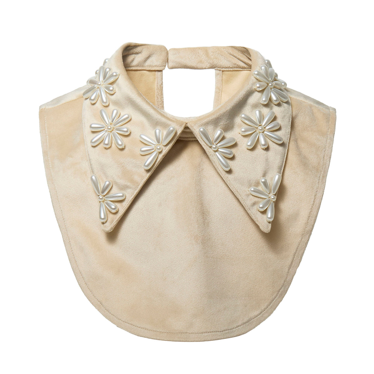 Lele Sadoughi COLLAR ONE SIZE DESERT LACE  PEARL SCALLOP POINTED COLLAR