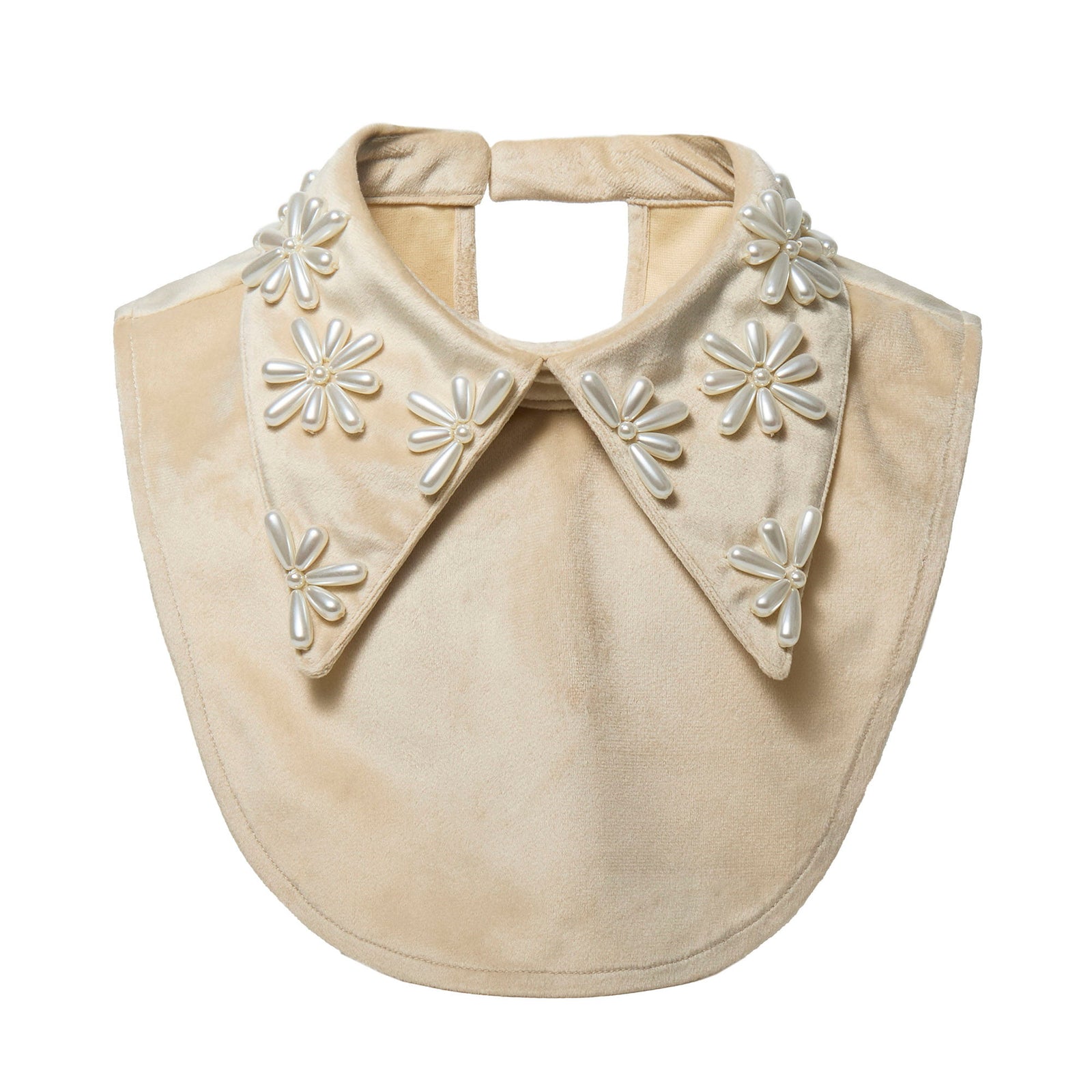Lele Sadoughi COLLAR ONE SIZE DESERT LACE  PEARL SCALLOP POINTED COLLAR