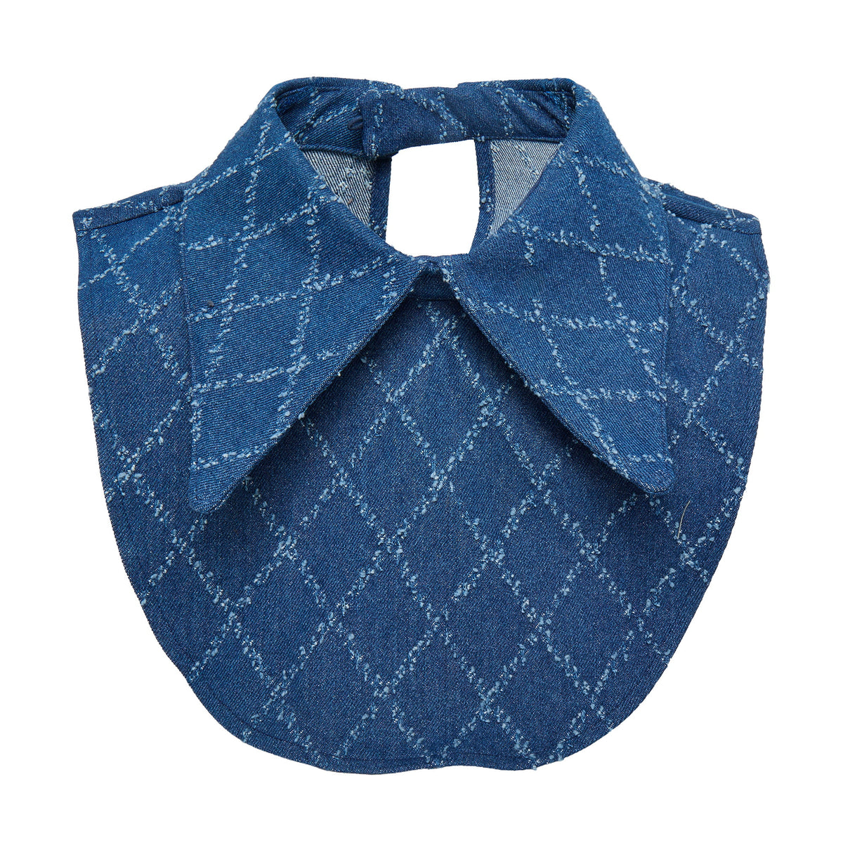Lele Sadoughi COLLAR ONE SIZE FRENCH DENIM QUILTED PAYTON POINTED COLLAR