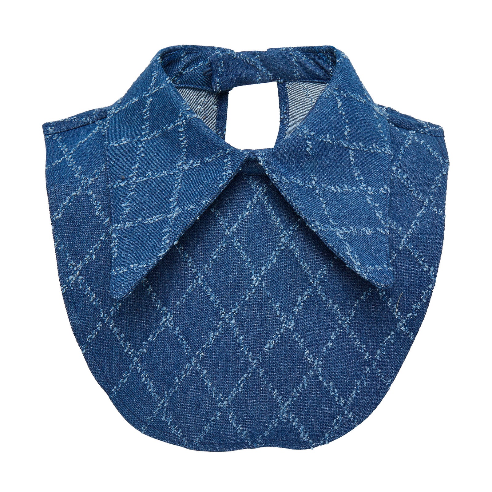 Lele Sadoughi COLLAR ONE SIZE FRENCH DENIM QUILTED PAYTON POINTED COLLAR