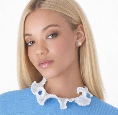 Lele Sadoughi COLLARS ONE SIZE / IVORY IVORY JULIANA PEARL FRAMED HIGH-NECK COLLAR