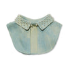 Lele Sadoughi COLLARS ONE SIZE FADED DENIM PEARL EMBELLISHED COLLAR